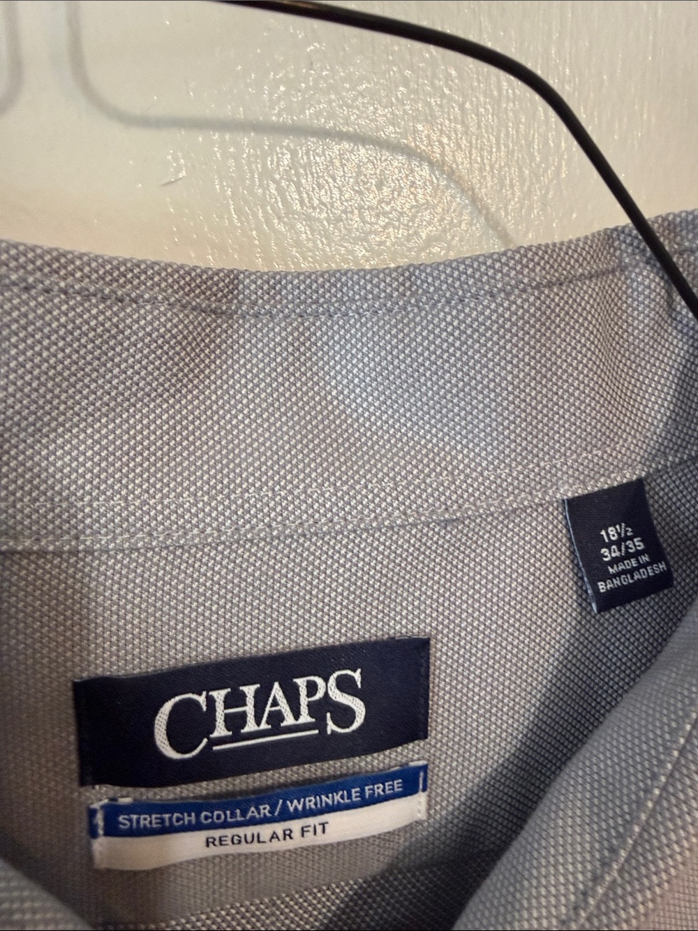 Chaps Men's Light Gray Textured Dress Shirt